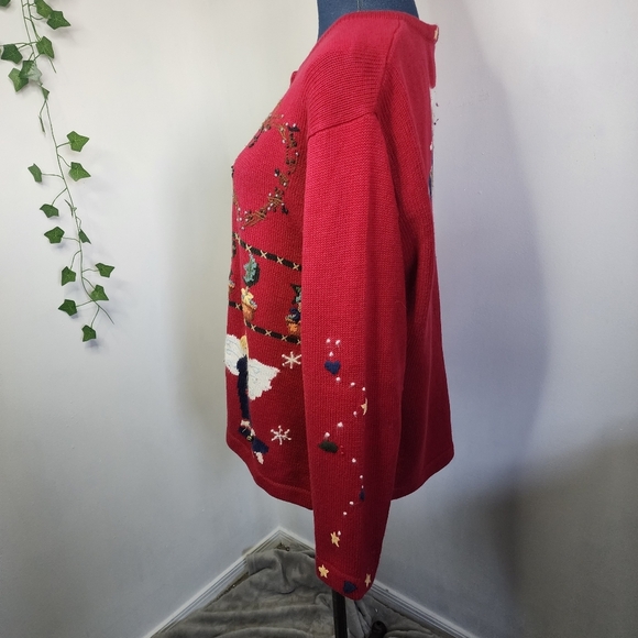 Quacker Factory I Believe in Angels Embroidered Cardigan Sweater - Picture 5 of 7